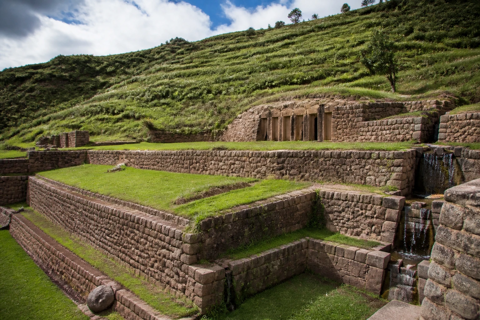 Terraced stonework at Tipón in the Cusco region