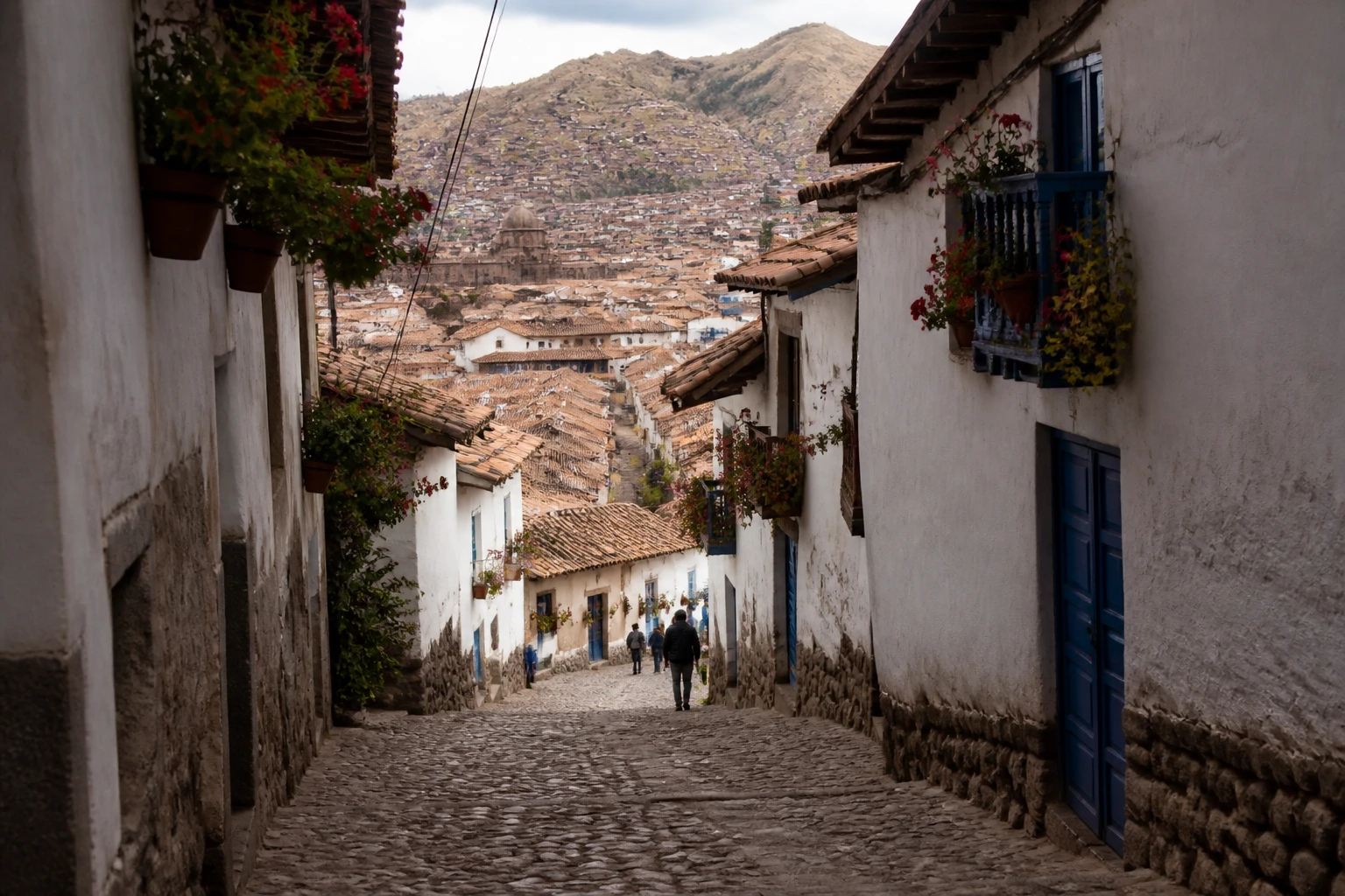 Cobbled street in Cusco's San Blas neighborhood