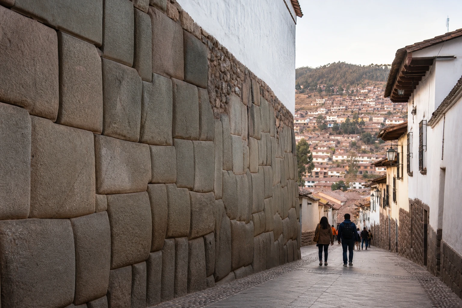 Inca stonework and colonial streetscape in Cusco’s historic center