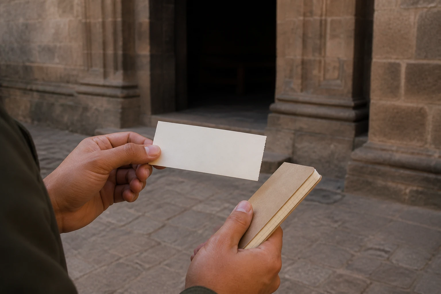 Admission ticket and notebook for planning a Cusco museum day