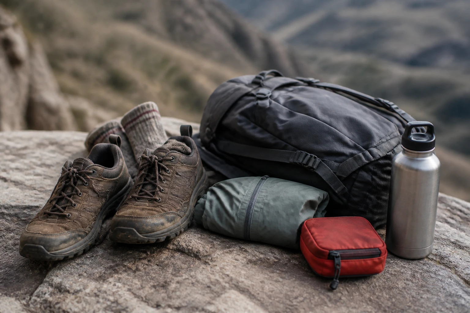 Trail footwear and weather-ready daypack essentials for a Cusco hiking day