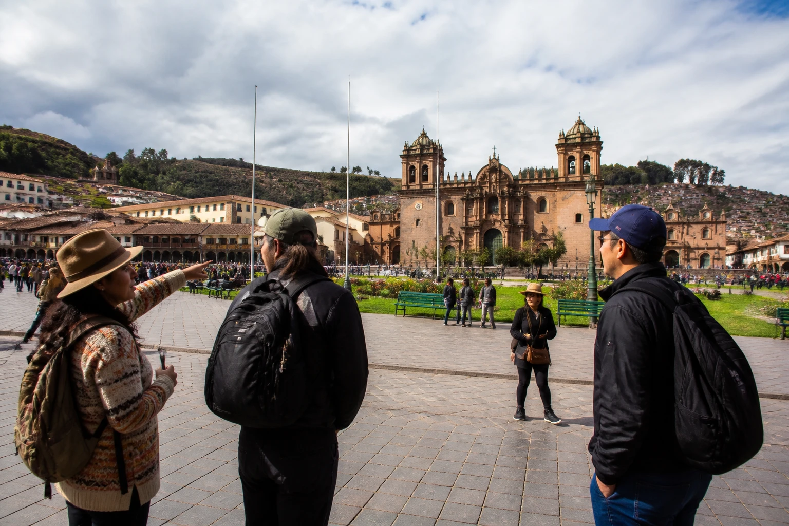 Visitors exploring Plaza de Armas in Cusco