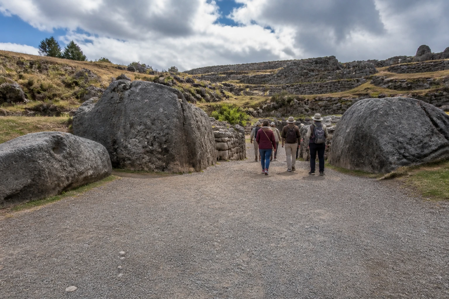 Visitor entrance and archaeological circuit at Sacsayhuaman