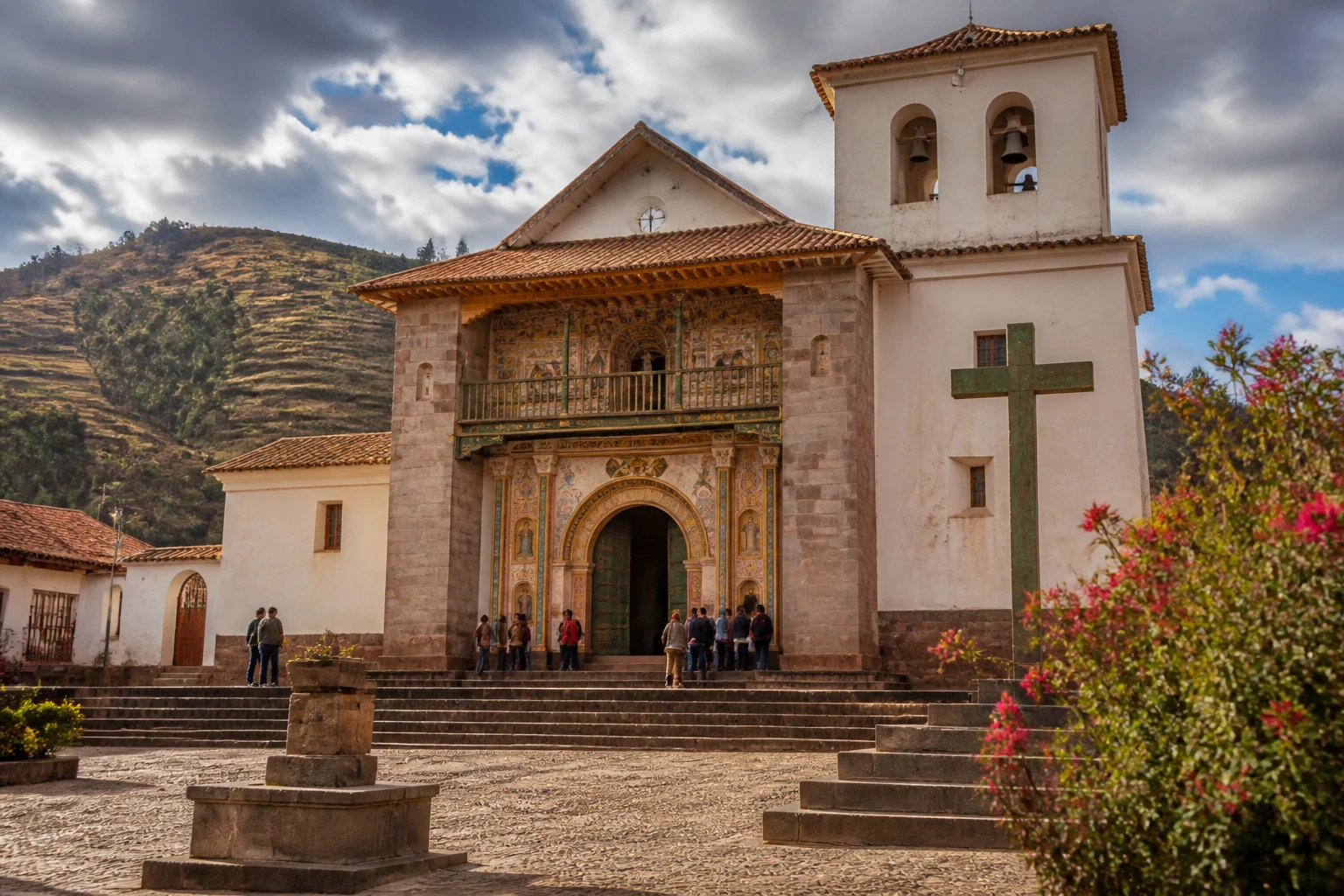 Historic church exterior in Andahuaylillas
