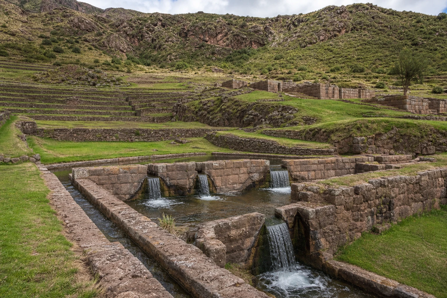 Terraced archaeological landscape and Inka water engineering at Tipón