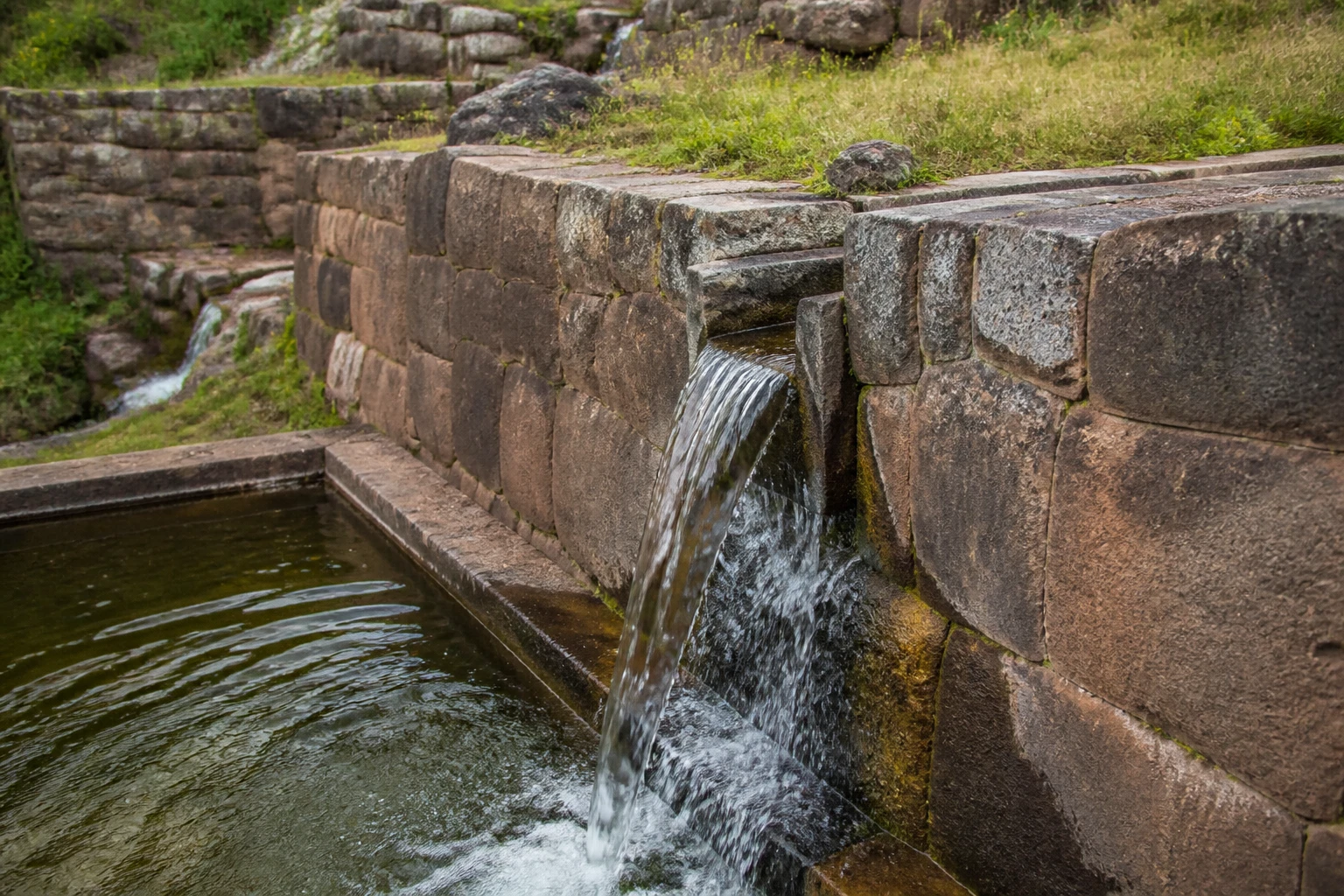 Stonework and water features within Tipón’s Inka hydraulic landscape