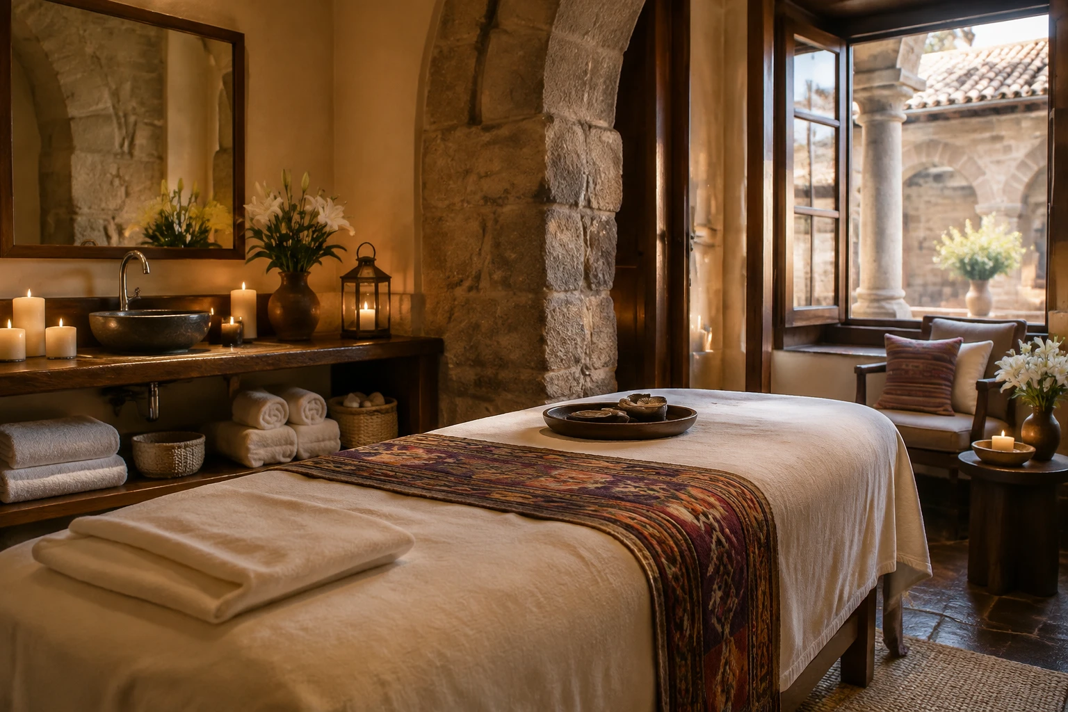 Private spa area at Antigua Casona San Blas in Cusco